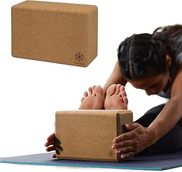 Gaiam Cork Yoga Block 4x6x9 Inch, Natural Cork Block for Yoga, Pilates, Stretching, Balance, Gym, Home Workout, Meditation, Non-Slip, High-Density, Rounded Edges for Enhanced Poses and Flexibility