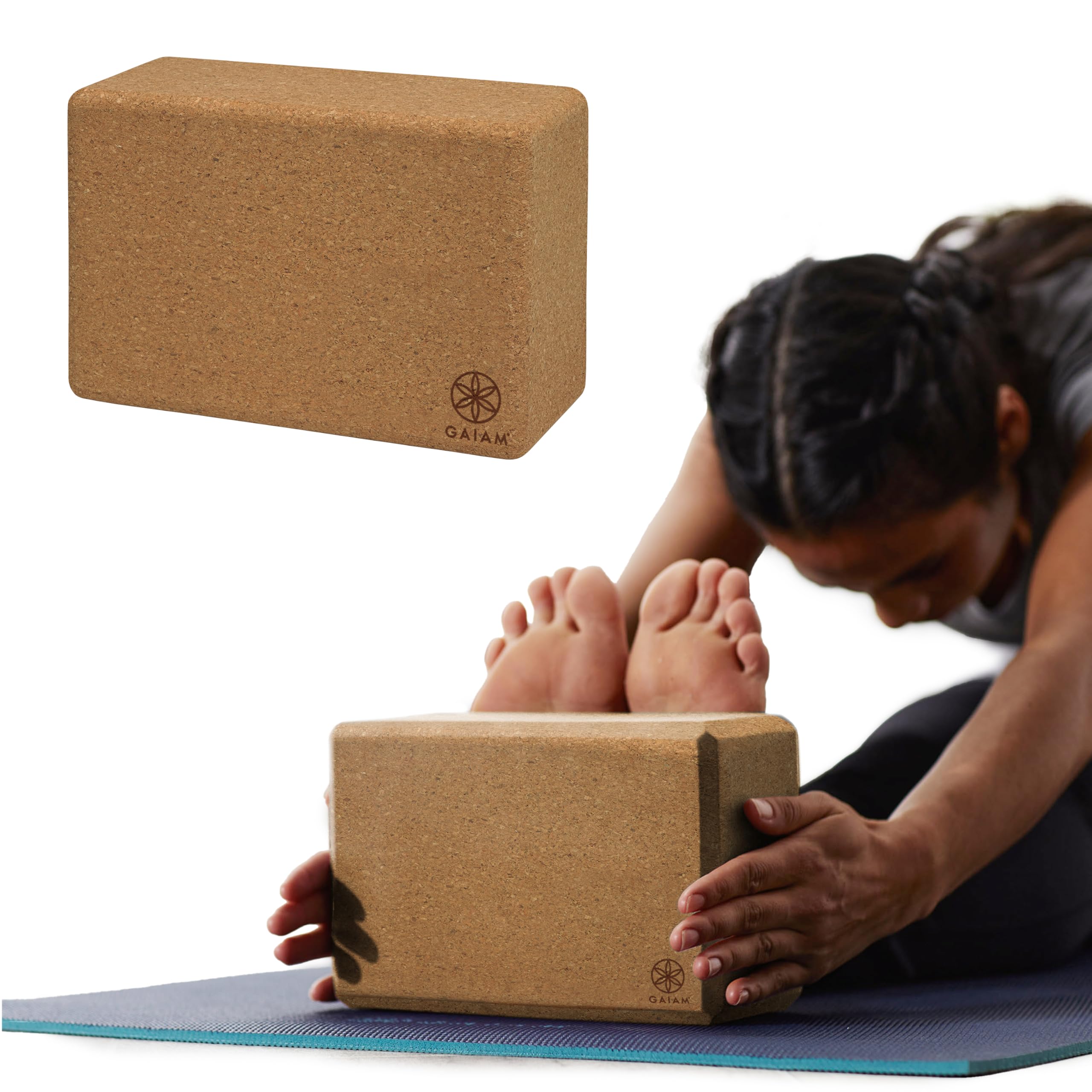 Gaiam Cork Yoga Block – 4x6x9 Inch, Natural Cork Block for Yoga, Pilates, Stretching, Balance, Gym, Home Workout, Meditation, Non-Slip, High-Density, Rounded Edges for Enhanced Poses and Flexibility