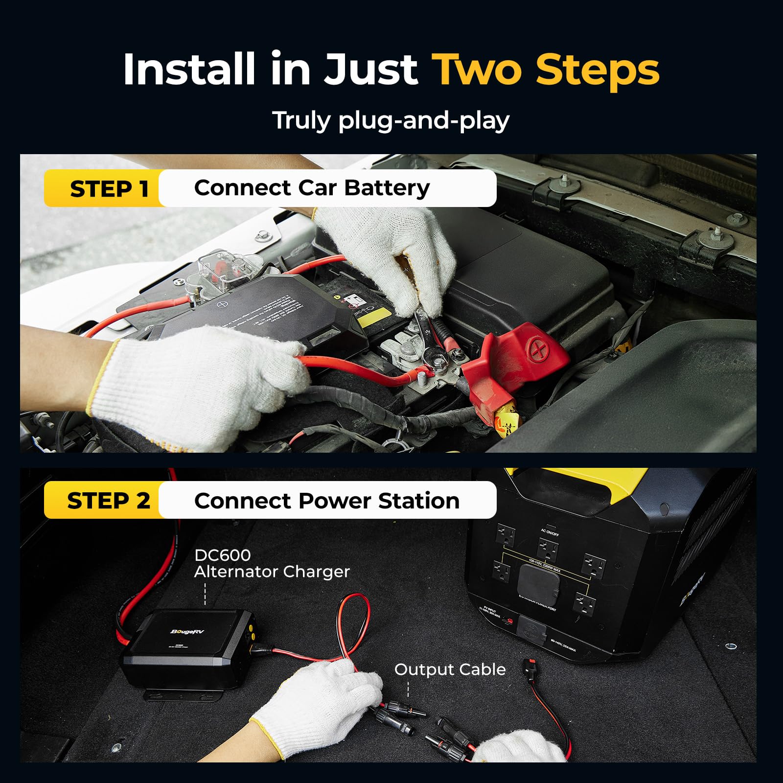 BougeRV DC600 オルタネーター充電器 Amazon.co.jp: BougeRV DC600 オルタネーターチャージャー 600W DC-DC