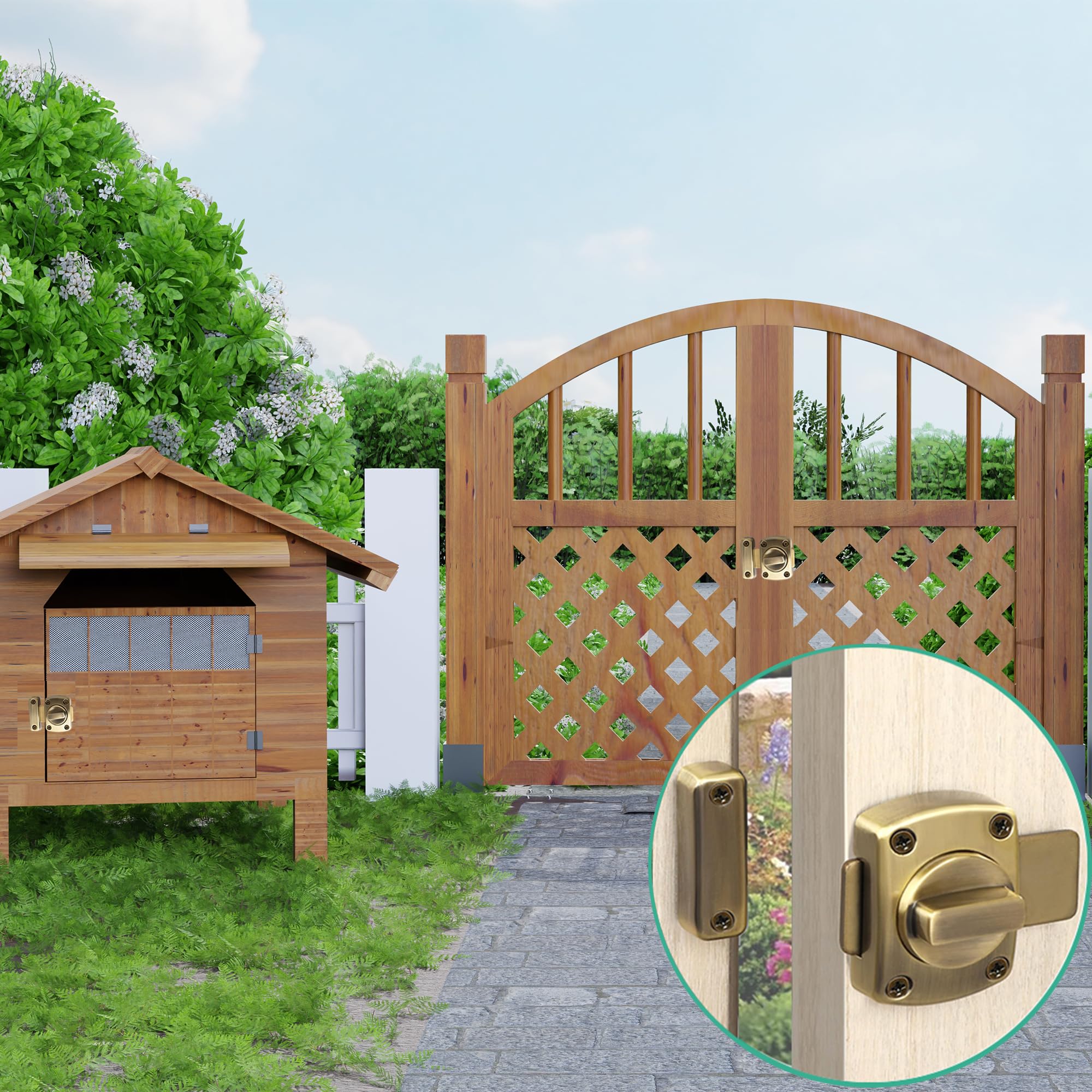 Sayayo Chiavistello per Bagno Ruota Cancello Serratura Porta Catenaccio Porta Chiavistello per Porta in Legno, Bronzo, EMS220U-Q