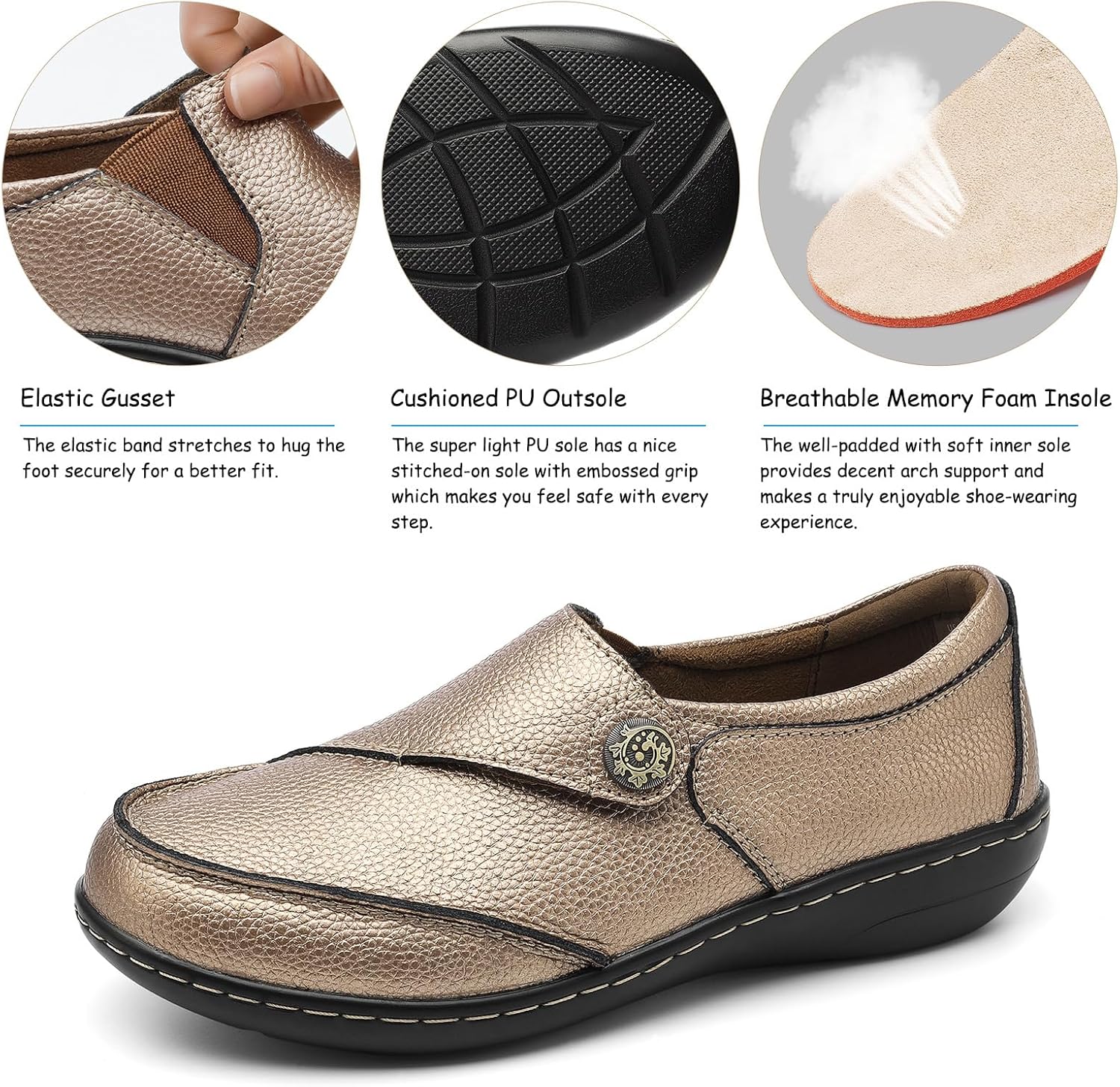 TERRIKAT Women's Classic Casual Leather Loafers Cute Moc Toe Slip On Comfort Walking Flats Lightweight Work Shoes - Image 5