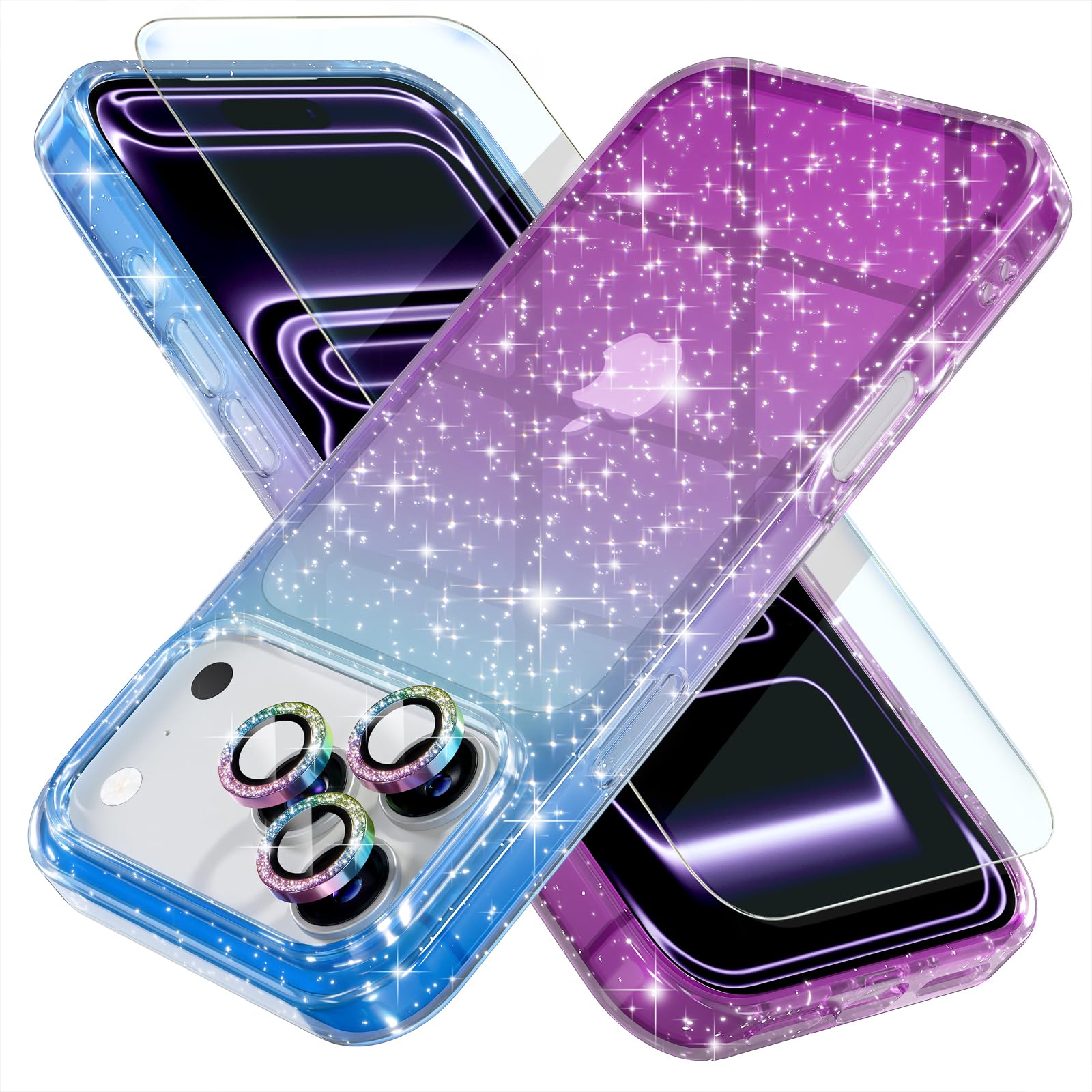Coque iPhone 17 Pro Max transparente avec protection d'écran incluse et objectif diamant - 8