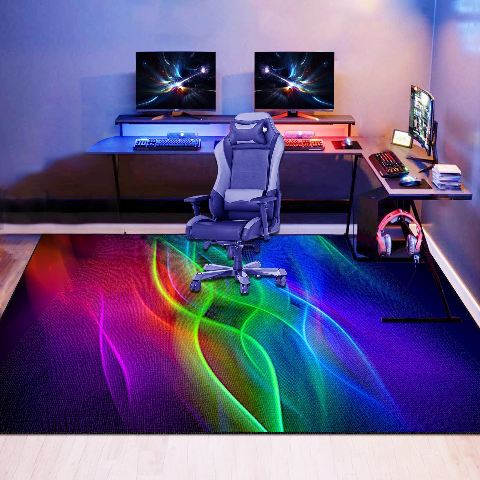 Alfombrilla Para Silla Gaming Grande Alfombra Silla Oficina Para Suelos Duros Madera Alfombra Protectora Suelo Silla Ruedas Alfombra Multiusos para Silla Alfombras Silla Escritorio 80 x 120 cm