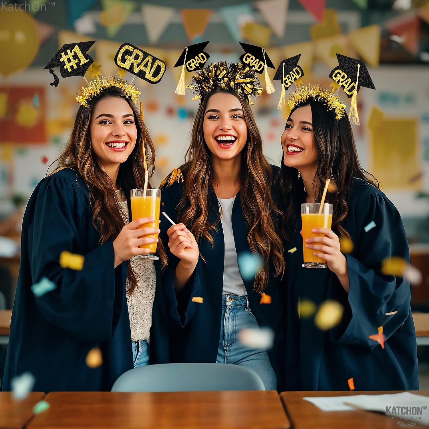 KatchOn, Felt Graduation Headbands - Pack Of 6 | 2026 Graduation Headband For 2026 Graduation Decorations Congrats Grad Party Hats | Graduation Cap Decorations | Graduation Party Favors