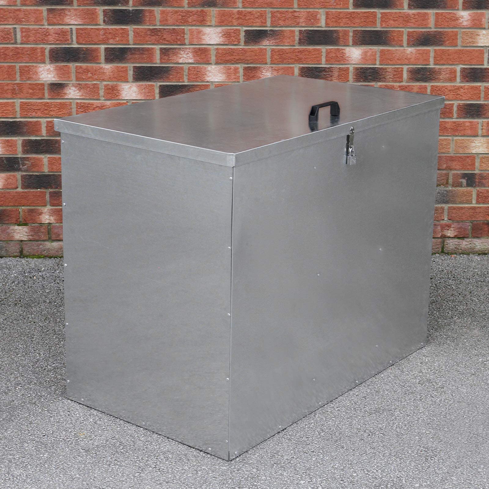 Buy Large Storage Feed Bins 64L Galvanised Metal Waterproof Rodent