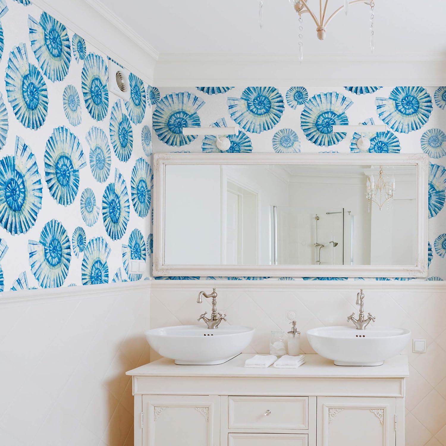 Walls By Me Peel and Stick Yellow and White Nautical Removable Wallpaper 6285-2ft x 4ft (61x122cm)