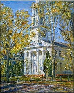 Church at Old Lyme - Frederick Childe Hassam hand-painted oil painting replica,Connecticut Church,affiliated with United Church of Christ