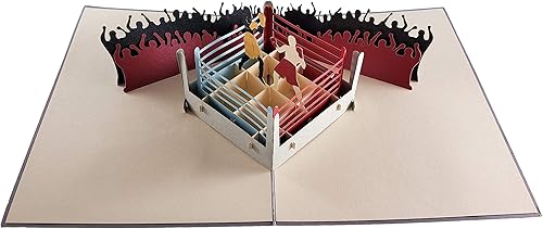 Miniatura 2 de iGifts And Cards Tarjeta de felicitación desplegable 3D de boxeo – Deportes, Negro, Lucha, Multitudes, Ganador – Se pliega – Diversión, Solo Porque,