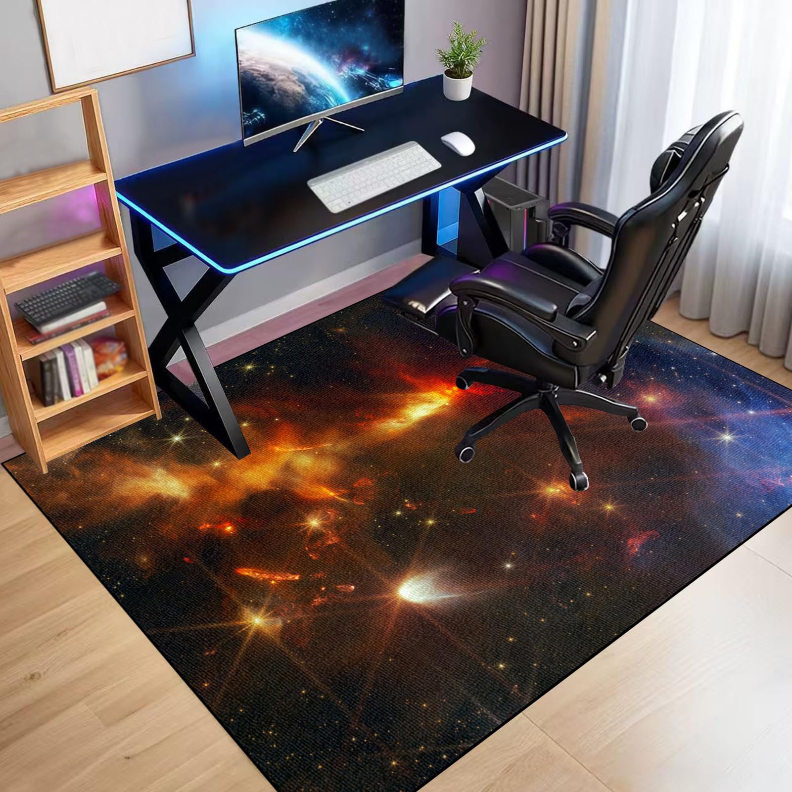 Tapis de Chaise Gaming Antidérapant Protège Le Sol, Tapis de Sol pour Fauteuil, Tapis Protection de Sol Chaise Bureau, Tapis de Sol Bureau Tissu, Tapis Chaise de Bureau Tapis Protège-Sol 90 x 140 cm