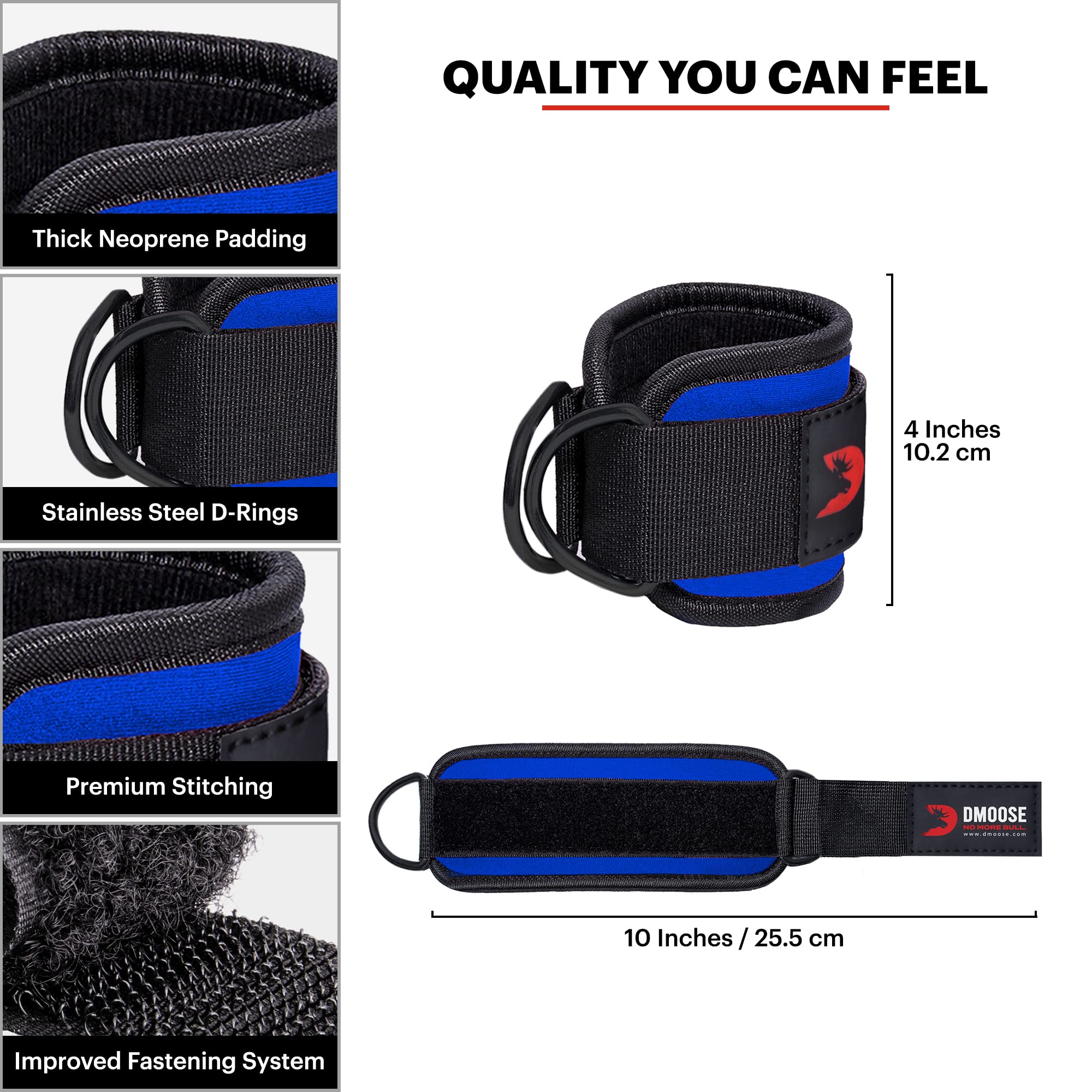 Buy DMoose Ankle Straps for Cable Machine Attachments Gym Ankle Cuff