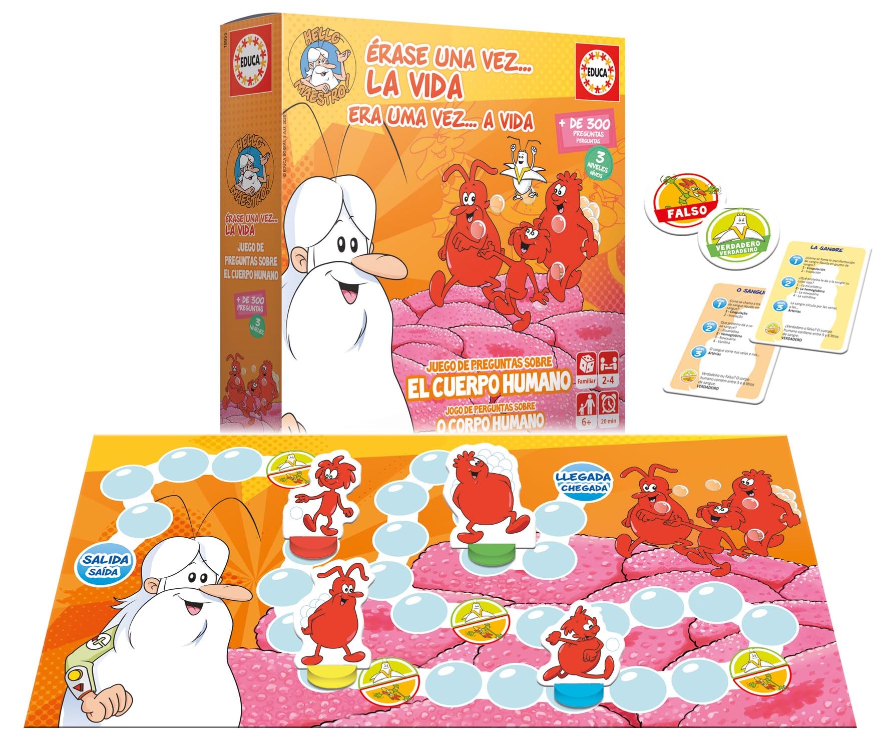 Educa Educa - Once Upon a Time A Life, Educational Family Board Game with over 300 Questions and Answers on Anatomy and Biology, Starting at 6 Years (18855) in use