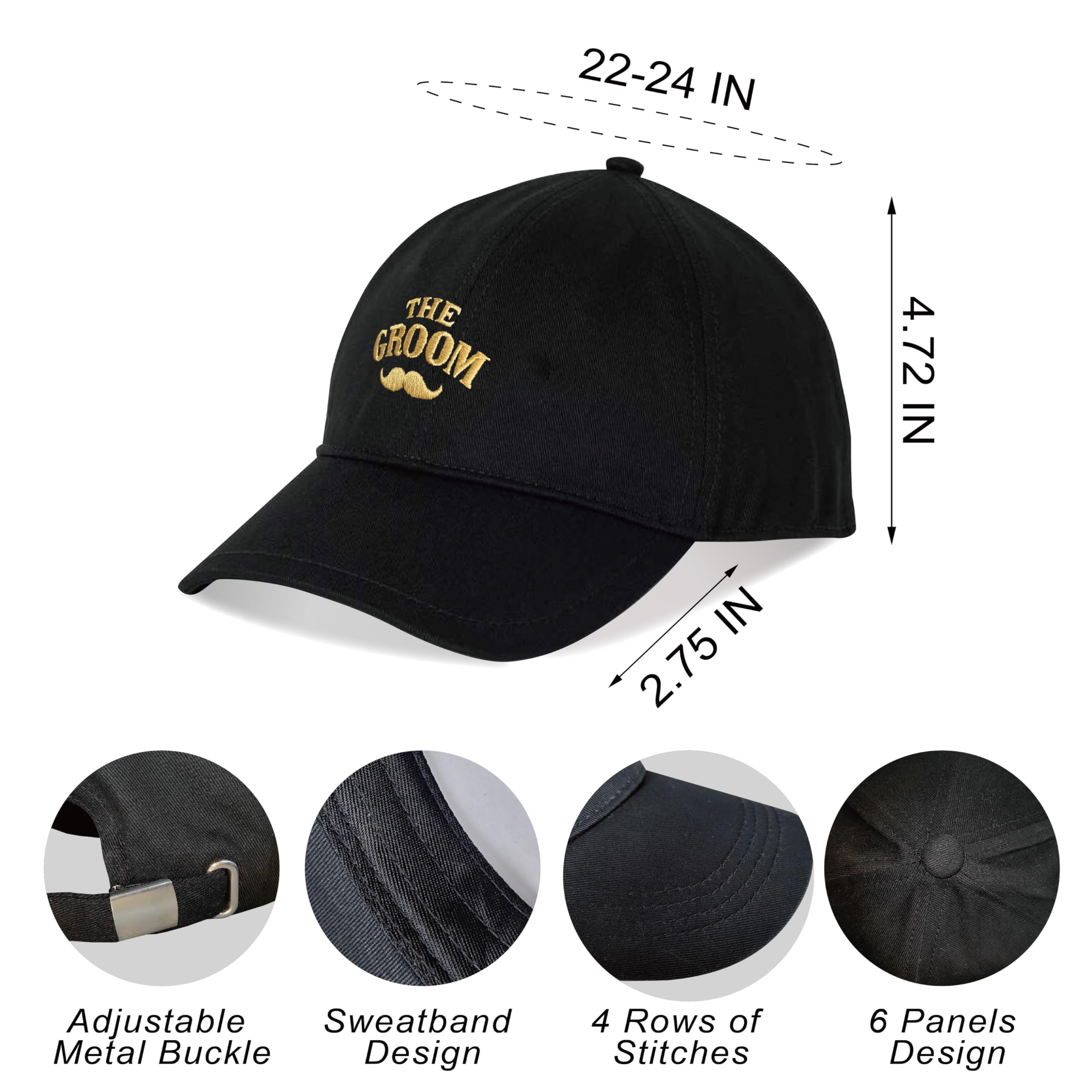 Regali per feste e oltre il testimone dello sposo Cappello da baseball 7 confezioni Regali per testimoni dello sposo Cappelli da camionista Cappello da uomo per addio al celibato (squadra dello sposo)
