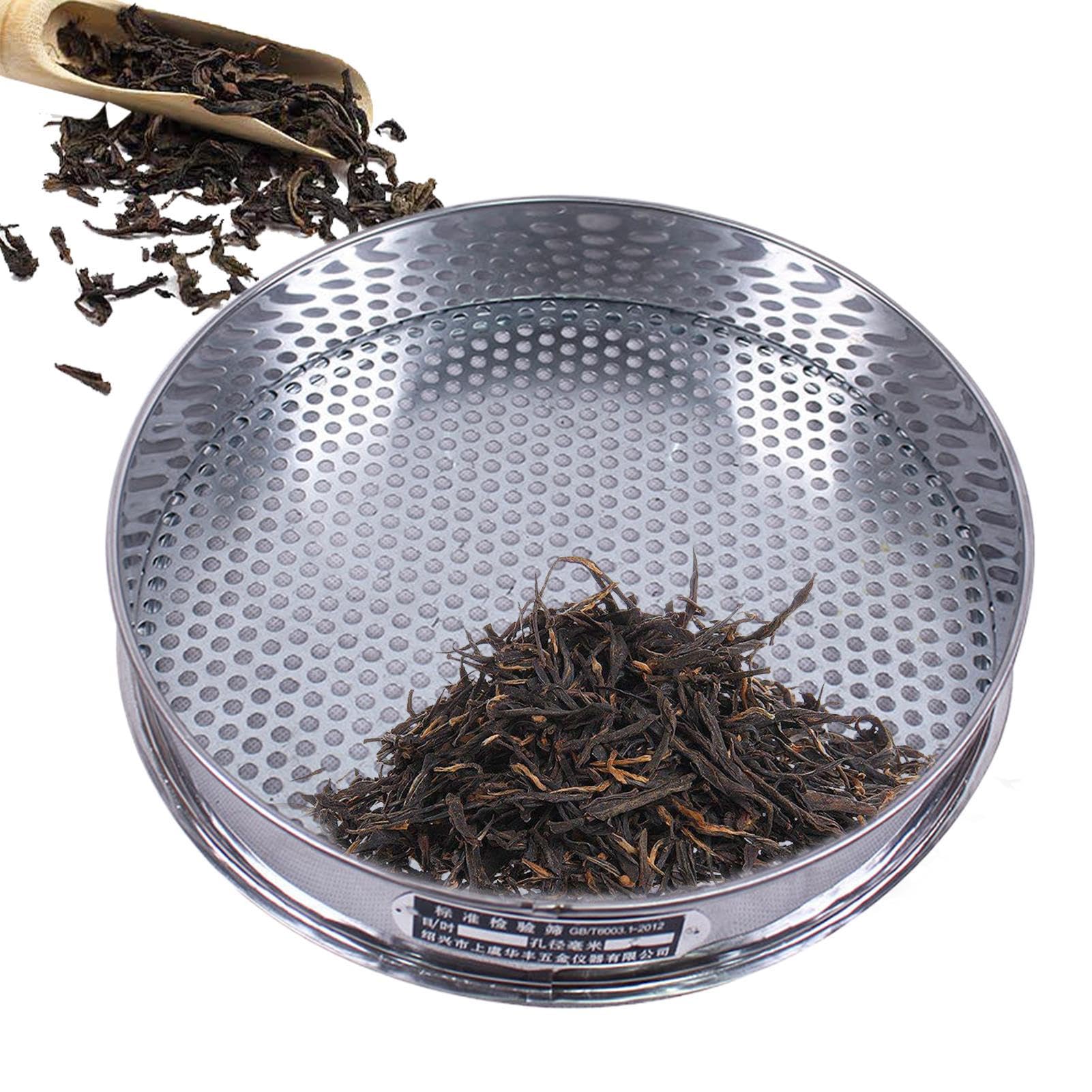 Soil Sieve - 7.87in Diameter Sifting Tray,7.5mm Round Hole Rock Sifter Screen,for Bean, Soil, Outdoor, Home, Baking, Gardening, Commercial