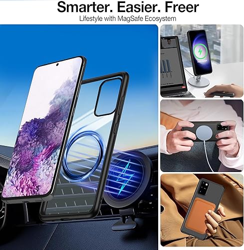 Miniatura 3 de Guizzcg Funda magnética para Samsung Galaxy S20 PlusS20+ (6.7 pulgadas) compatible con Magsafe parachoques de TPU suave + parte trasera