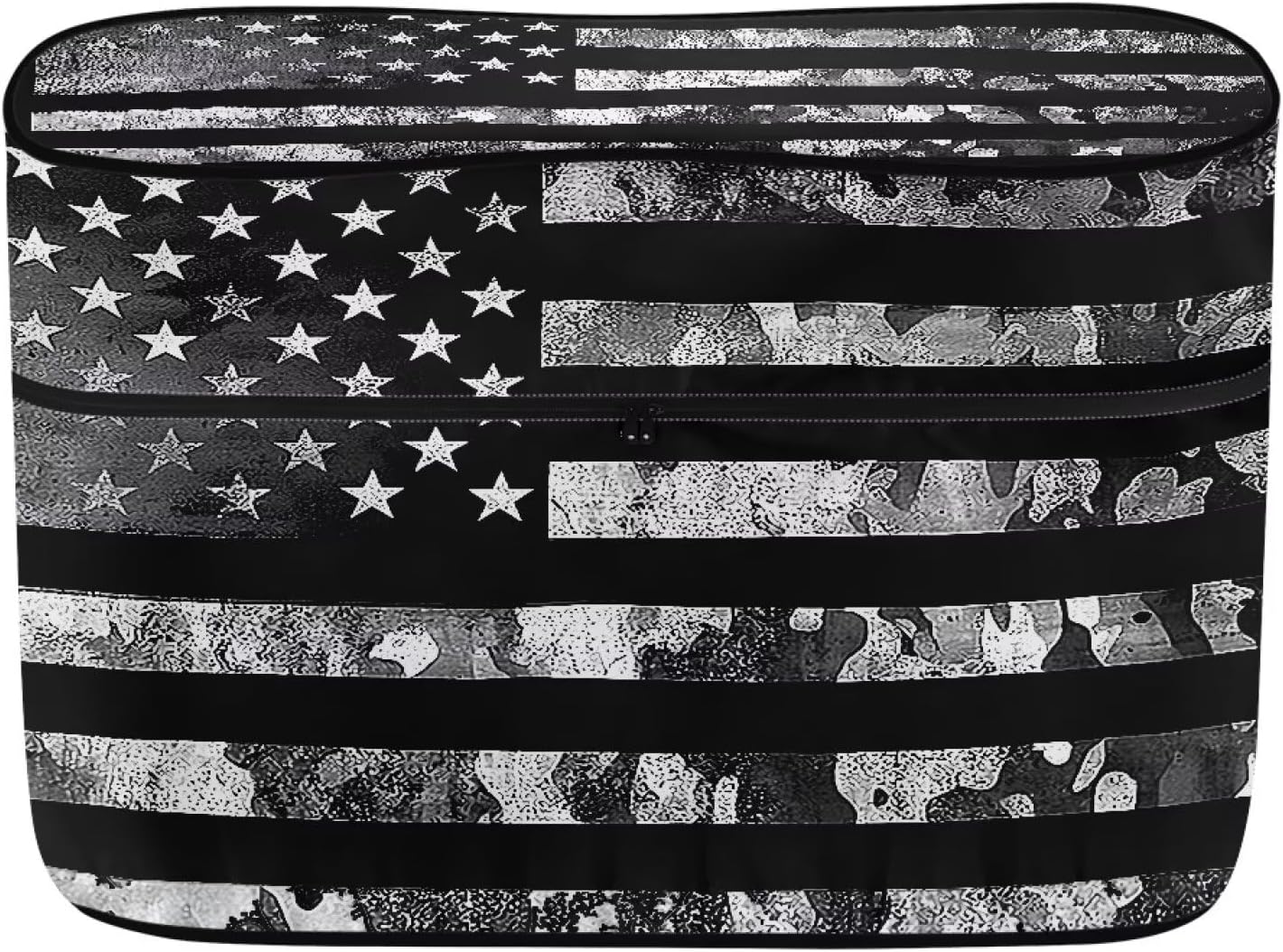 Black American Flag Travel Trailer Cover Camouflage Heavy Duty RV Camper Propane Tank Cover Fits 20LB Dual Propane Tanks Easy to Install