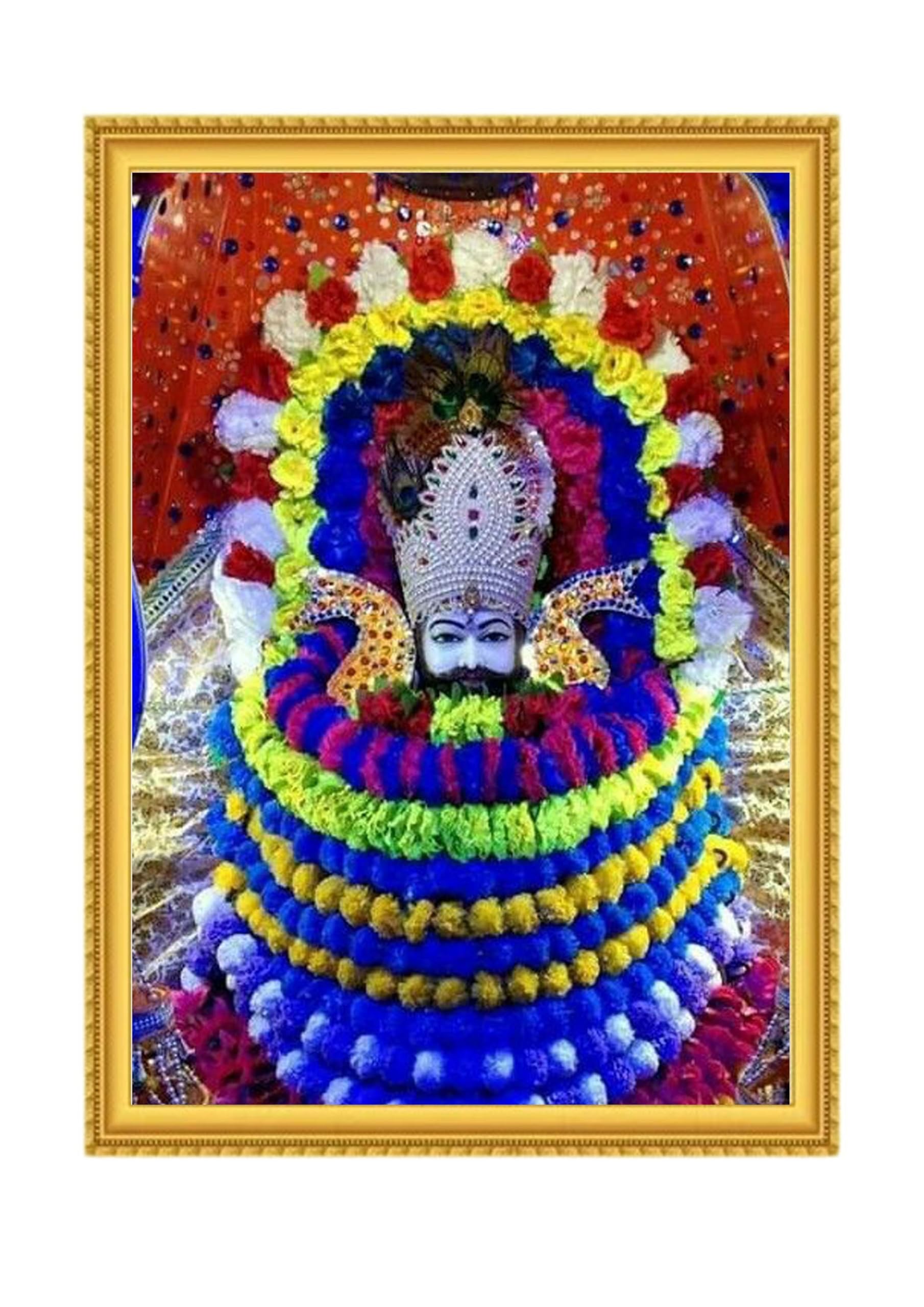 Khatu Shyam Ji | Hare Ka Sahara Baba Shyam Hamara Photo Frame Wall Painting for Home Decoration and Gifting (9 x 12 inch) HEL-12 (Royal Blue)