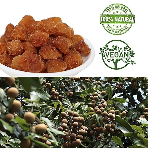 Miniatura 4 de DABC OAK LAND Longan Seco Frutas secas, alta nutrición, alta vitamina, bocadillos, envases americanos. (Longan seco, 3 libras)