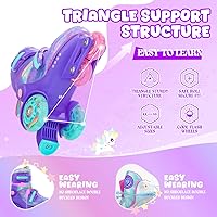 Vista 5 de METROLLER Patines de equilibrio con ruedas ajustables para niños pequeños de 3 a 6 años, arcoíris, unicornio, dinosaurios, patines con ruedas