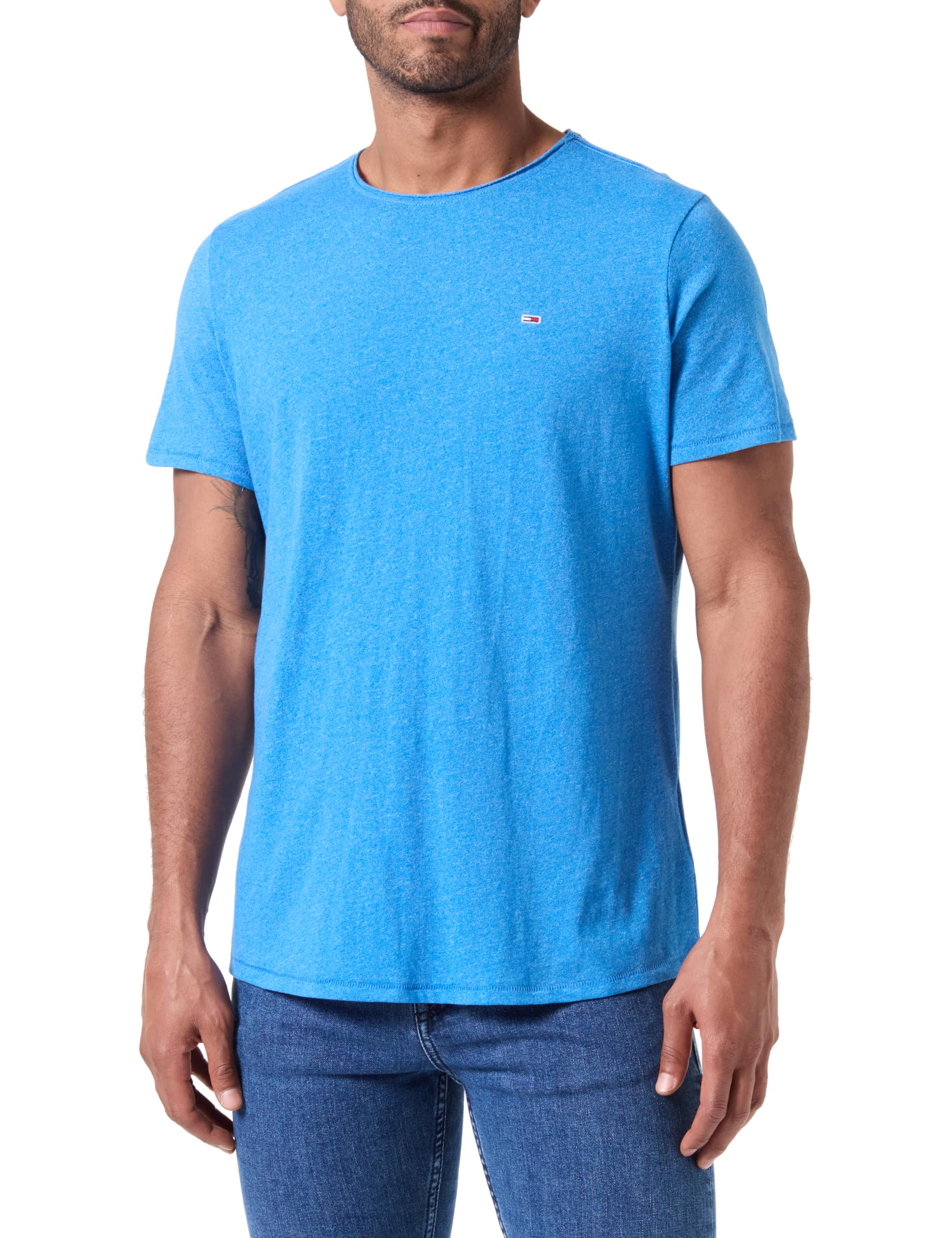 Tommy Jeans TJM Xslim Jaspe C Cuello Ext Tops de Punto S/S para Hombre