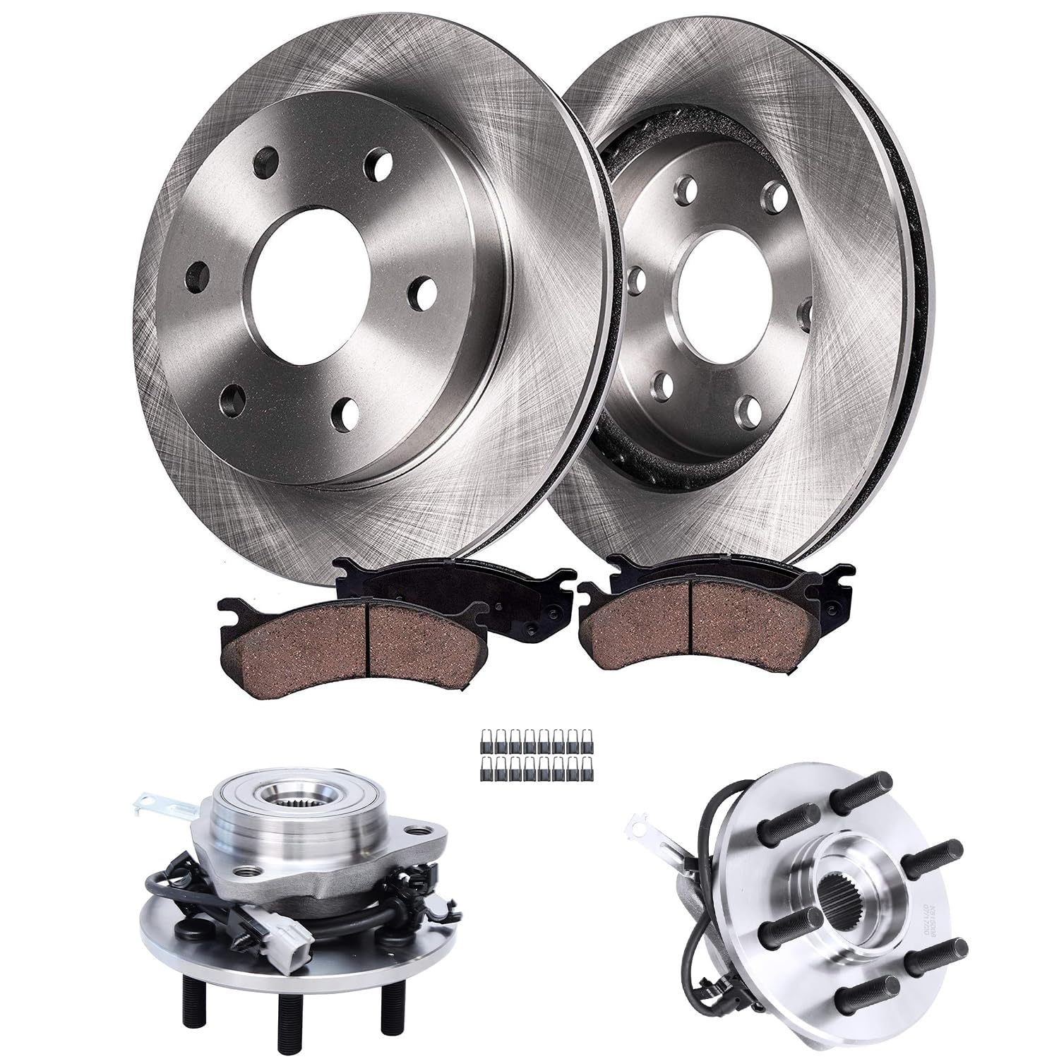 Detroit Axle - 4WD Front Hub &amp; Brake Kit for 2000-2002 Dodge Dakota Durango