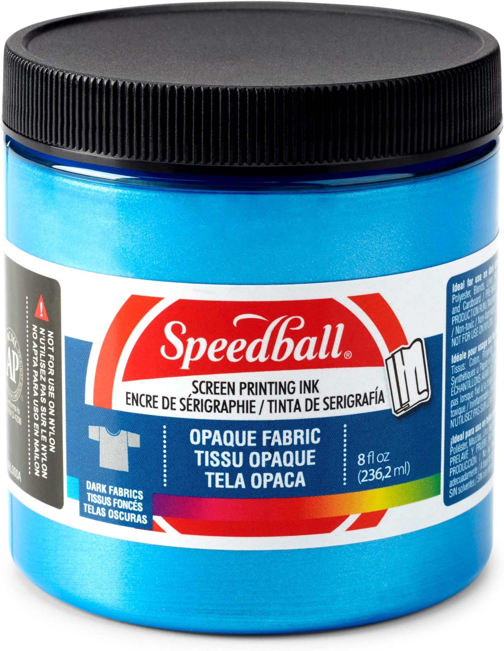 004802 Opaque Fabric Screen Printing Ink, 8 fl. oz., Blue Topaz