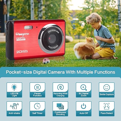 Miniatura 2 de Cámara digital para fotografía, cámara FHD 1080P de 20MP Point and Shoot con LCD TFT de 2.8 pulgadas, cámaras de vlogging recargables compactas para