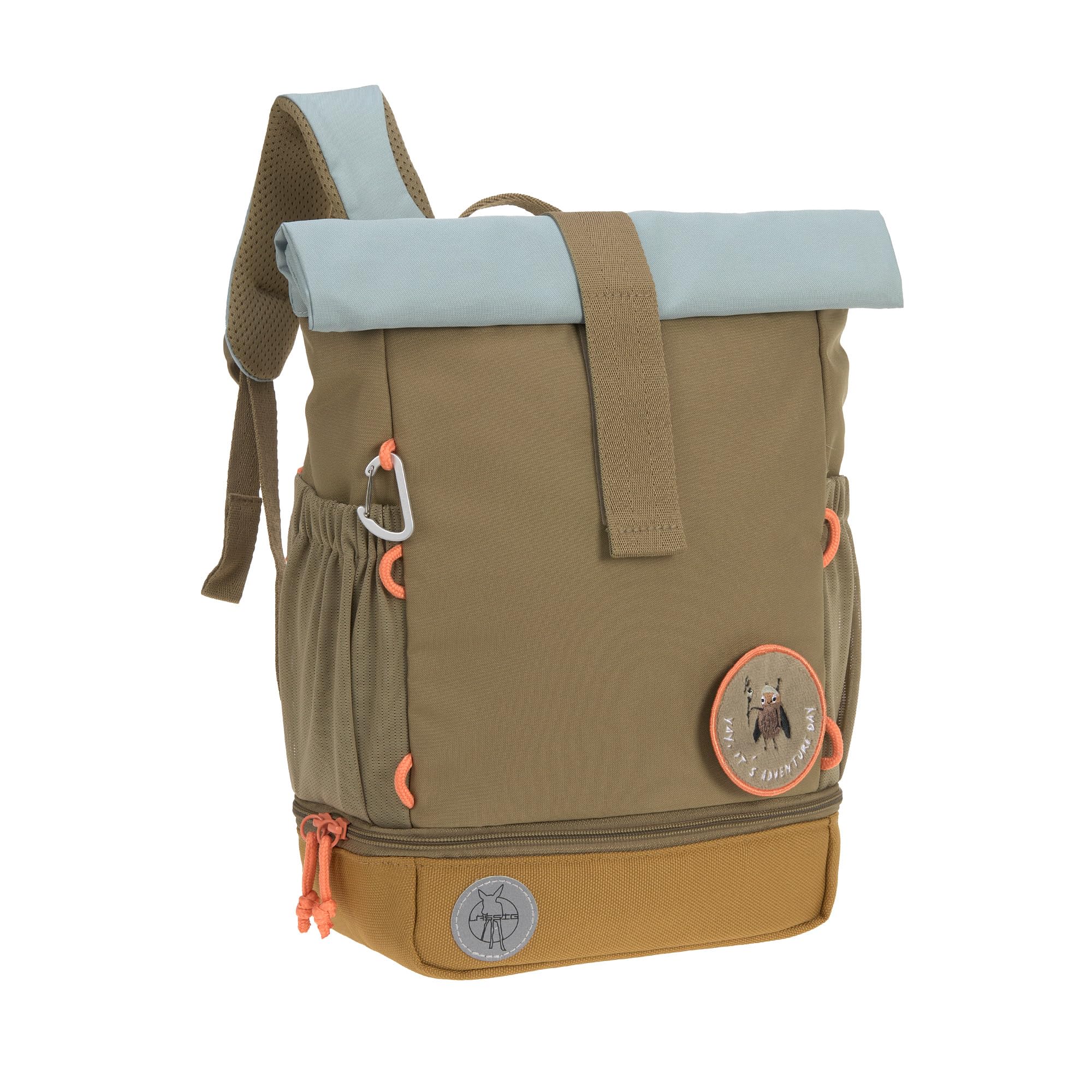 LÄSSIG Nursery Backpack Children's Backpack Rolltop with Chest Strap Water-Repellent 11 Litres/Mini Rolltop Backpack, Nature Olive, Höhe 32,5 Zentimeter, Children's backpack
