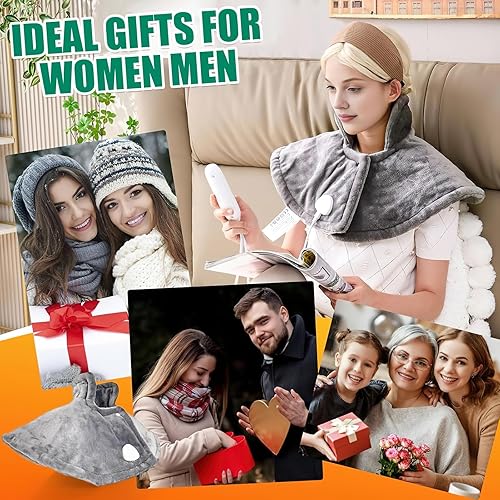 Miniatura 7 de Almohadilla térmica para cuello y hombro, almohadilla térmica eléctrica para el cuello con 9 niveles de calefacción y 4 temporizadores para aliviar