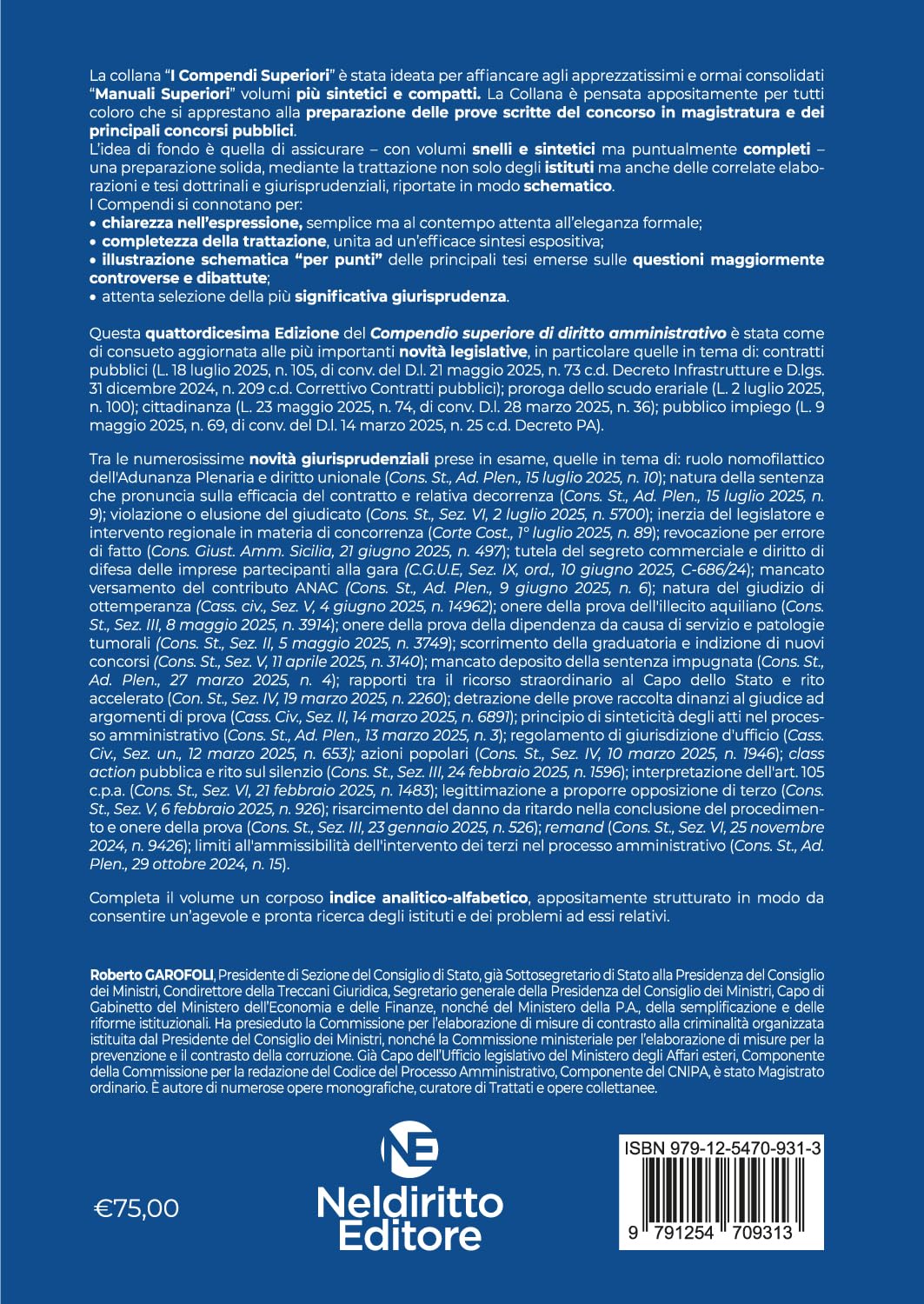 Compendio superiore di diritto amministrativo 2025-2026 per il Concorso in magistratura e per concorsi superiori