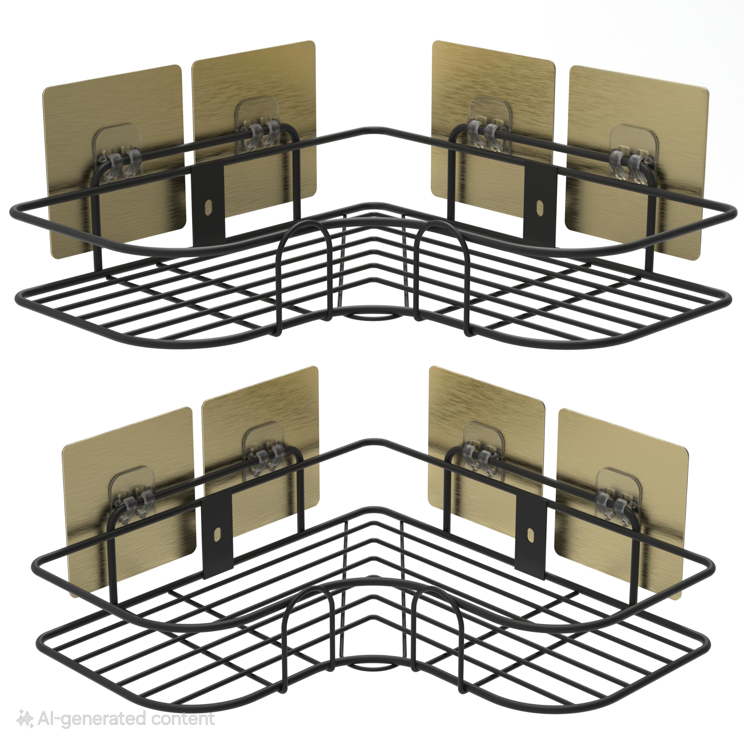 CUCURA® Metal Corner Shelf for Bathroom and Kitchen | Multi-Purpose Self-Adhesive Bathroom Shelf | Bathroom Corner Shelves | Washroom Storage Organiser and Bathroom Shelf for Wall (Pack of 2)