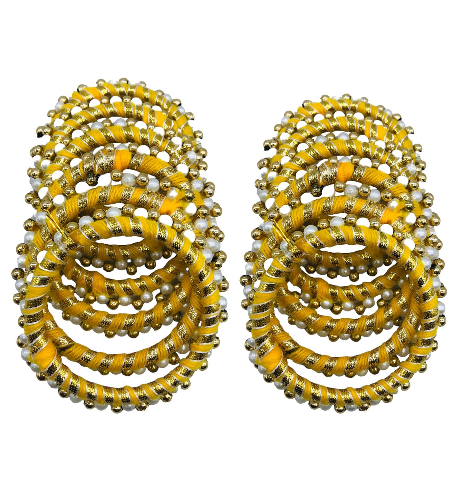 GADINFASHION™ Handmade 3 Inch Round Gota Ring For Craft, Jari Chudi For Rangoli Kit | Decorations for Diwali Decorations, Art Work Festival Decorations Gift Color-Yellow-image-38