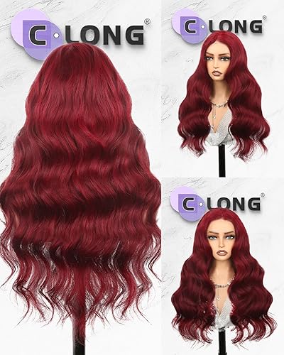 Miniatura 8 de Pelucas de cabello humano con encaje frontal color borgoña 99j de 13 x 6, densidad del 200 %, pelucas de encaje frontal HD 99j de color rojo