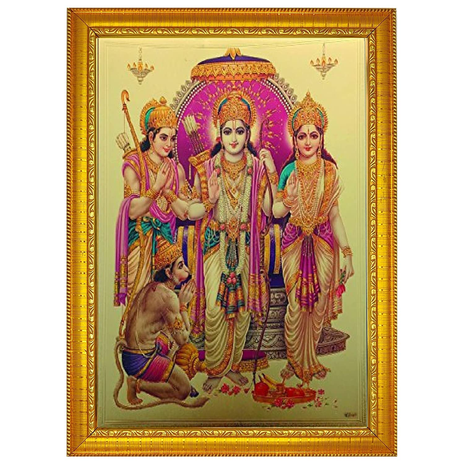 Lord Ram Photo Frame - Hindu God Wooden Frame -20