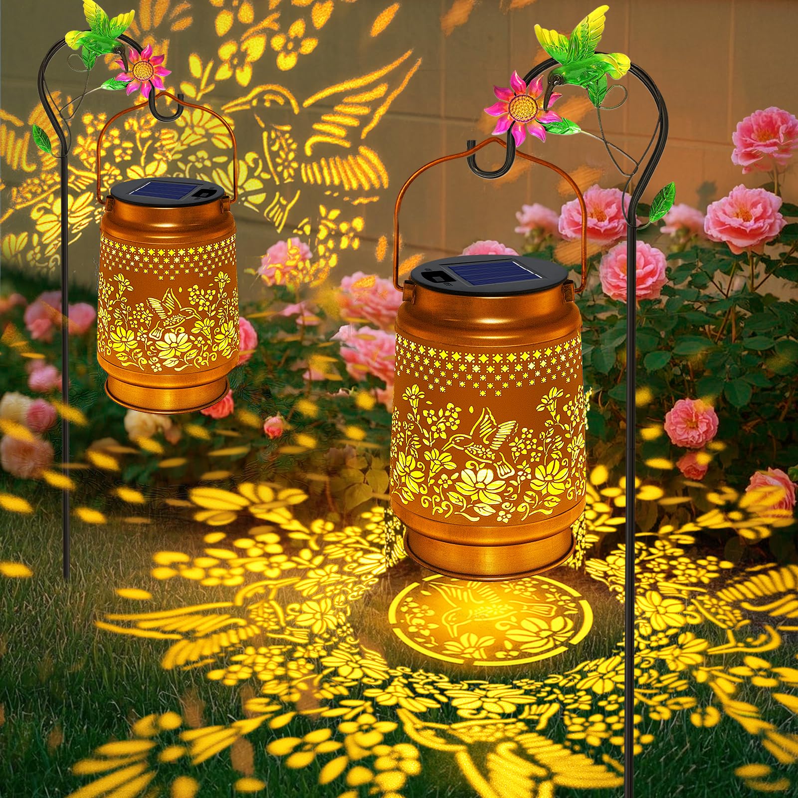 Solar Lanterns Outdoor Hummingbird Garden Decor, Birthday Gifts for Women