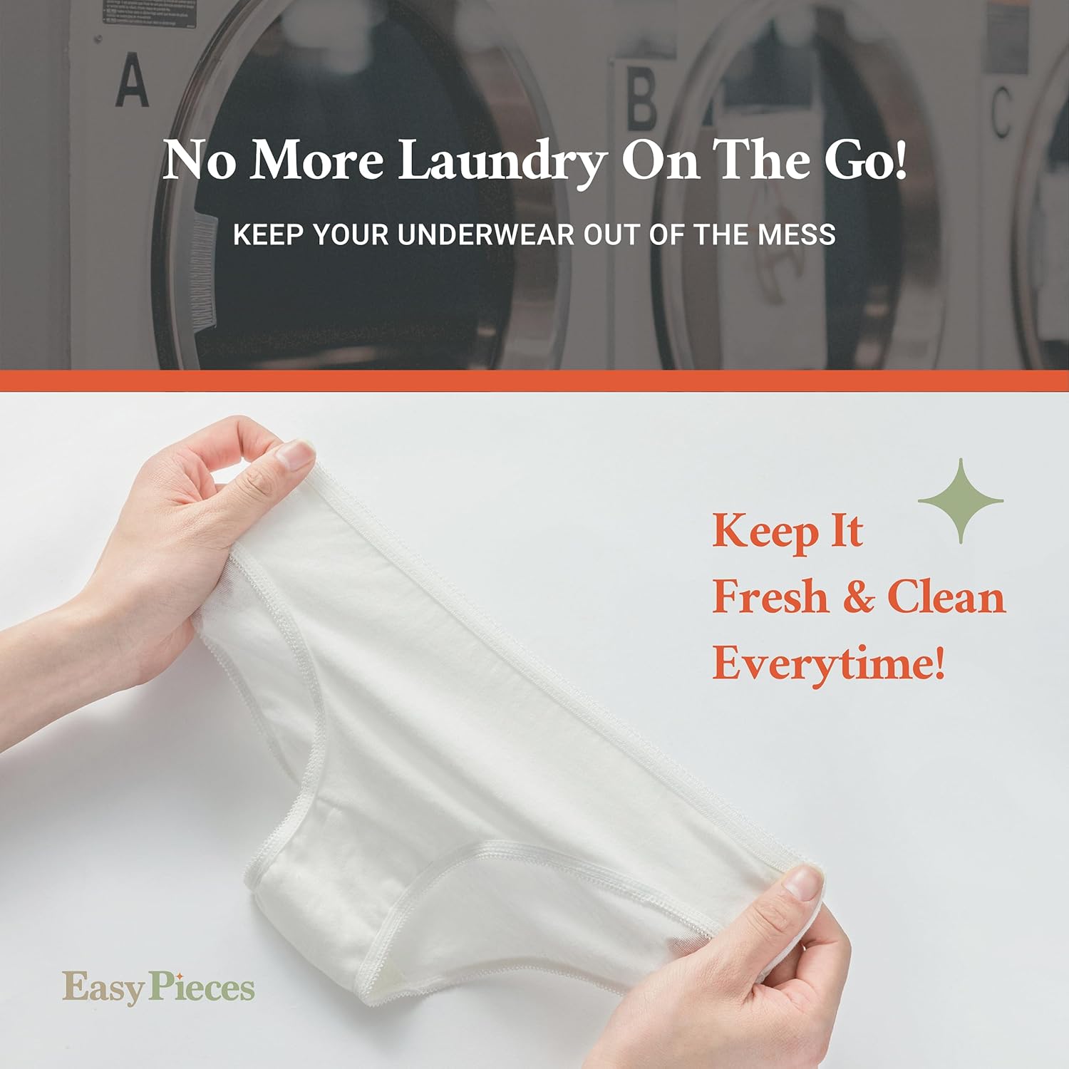 EasyPieces 100% Cotton Disposable Underwear for Women -Sterilized, for Travel, Gym, and Outdoor Adventures - Image 2