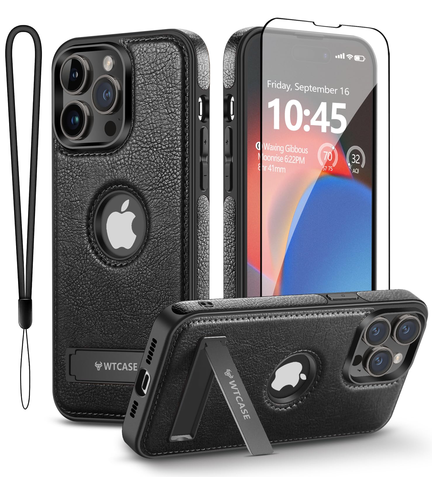 WTCASE Magnetic for iPhone 15 Pro Max Leather Case,Built-in
