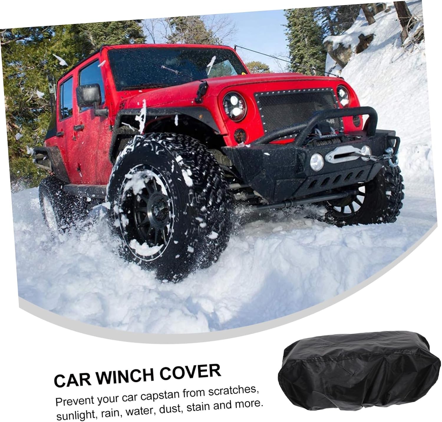 ULTECHNOVO Heavy Duty Car Winch Cover UV Protection Dustproof Oxford Winch Protector for Suv Outdoor Weather Resistant