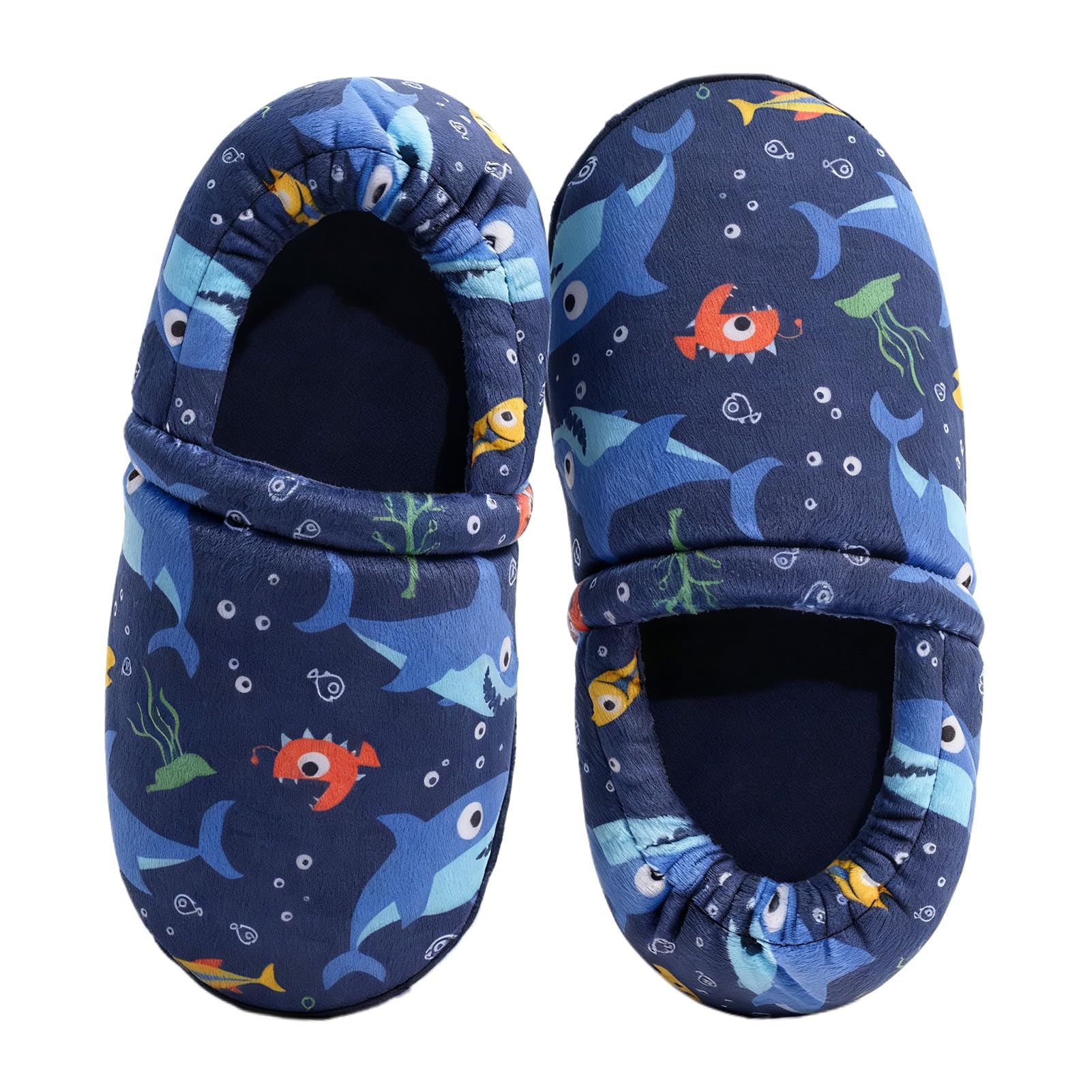 Little Kids Big Boys House Slippers, Kids Fur Lined Warm Slip On Home Slippers Cute Winter Nonslip Indoor Dinosaur Slippers