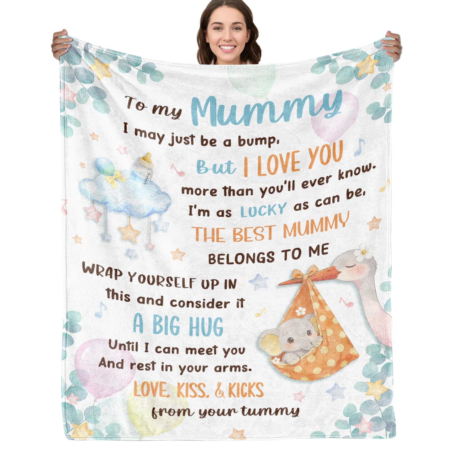 Shaeotek Blanket Gifts for Women, Mummy Theme Gifts for Your Mom, Flannel Blanket for Family on Birthday, New Year 50×60 IN
