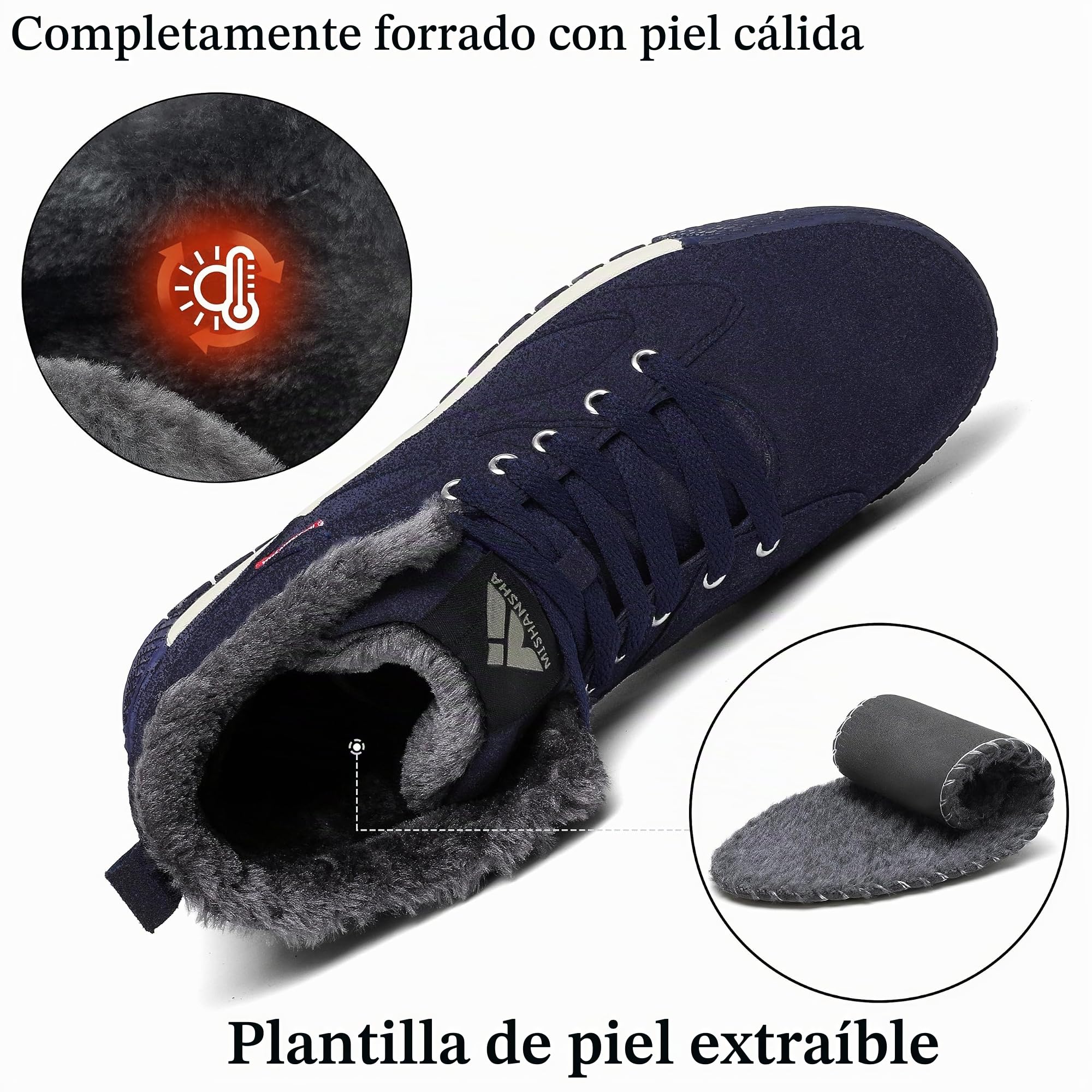 Mishansha Botas de Nieve para Hombre Mujer Cálido Antideslizante Zapatos de Invierno Tallas 36-48 EU