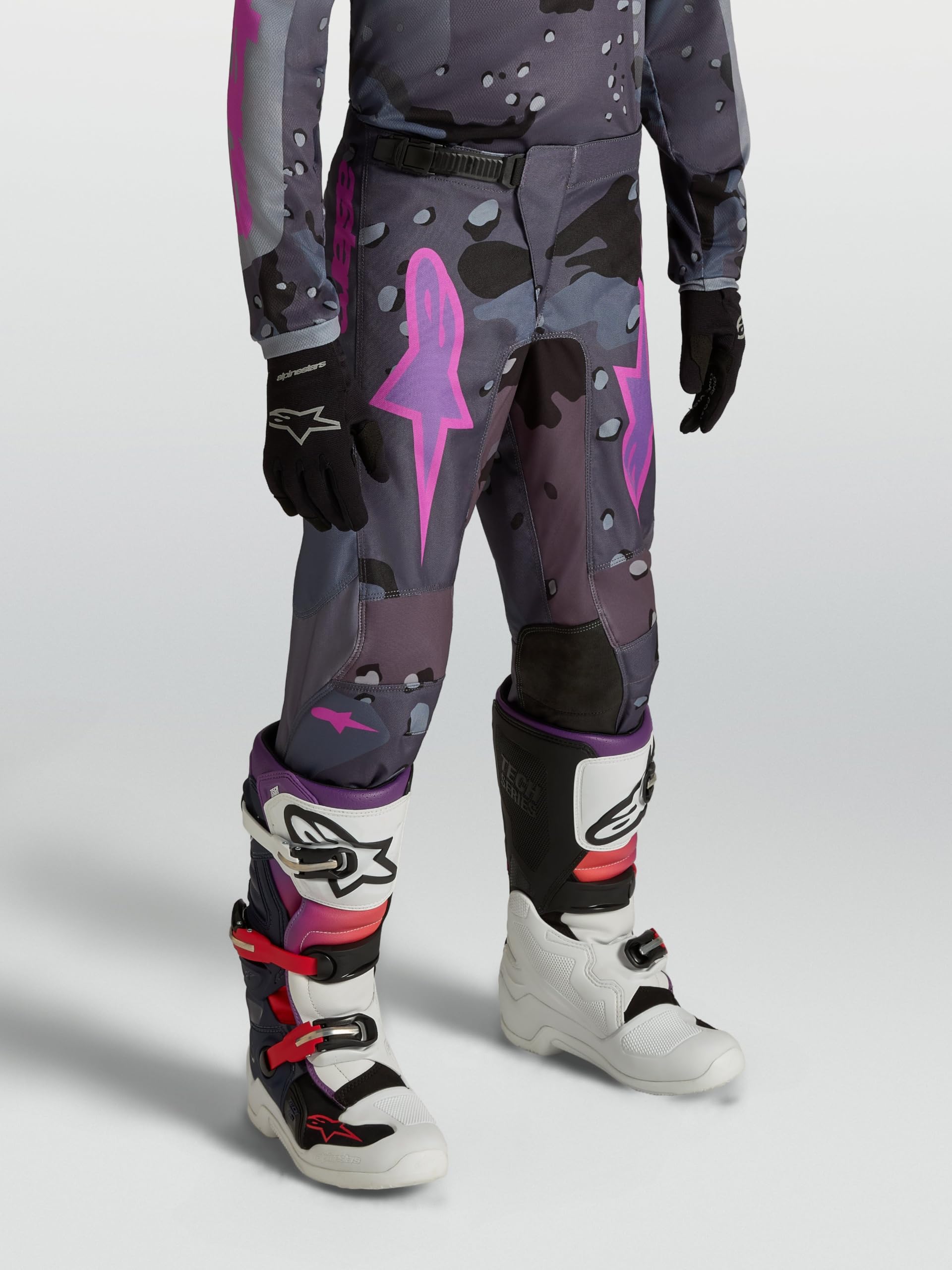 Alpinestars Fluid Lone Młodzieżowe spodnie motocrossowe, szary/fioletowy, 24