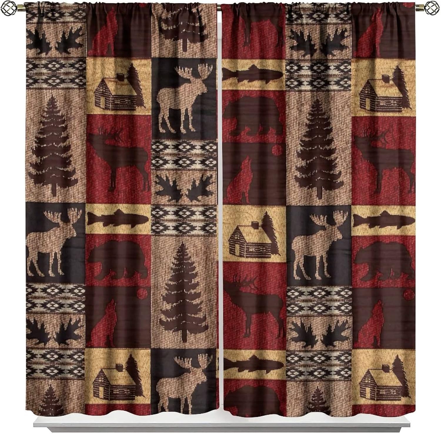 STTYE Bears Blackout Curtains Bedroom Bear Rustic Cabin