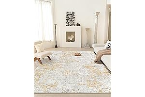 ILANGO White and Gold Rug: Opulent Elegance for Your Home