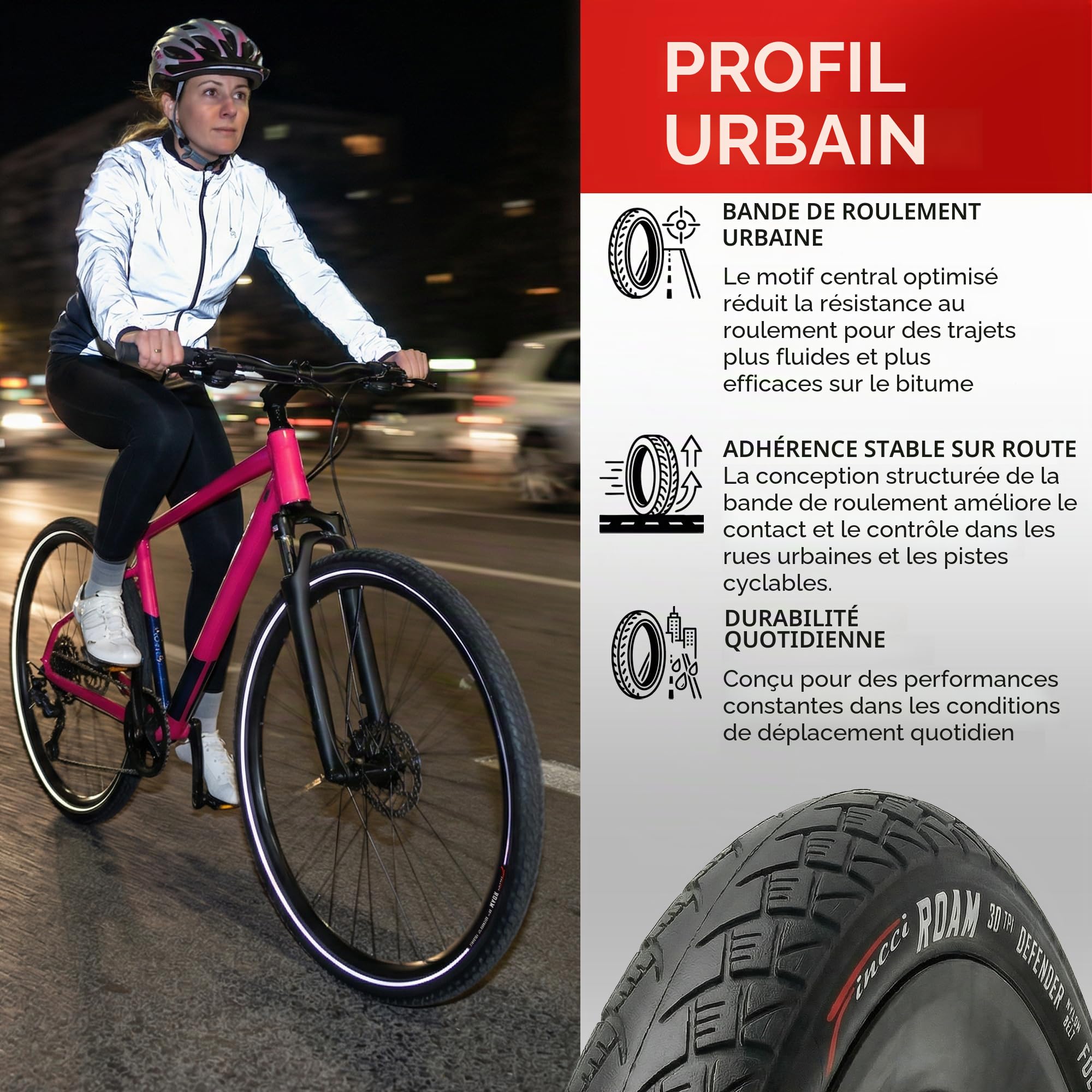 Fincci Paire Pneus 700x38c - Réfléchissant Pneus avec Protection Antiponcture Anti-Crevaison 3mm - pour 28-29 Pouces Route VTT Hybrid Gravel Velo Bicyclette avec Pneu 40-622, Un Paquet de 2