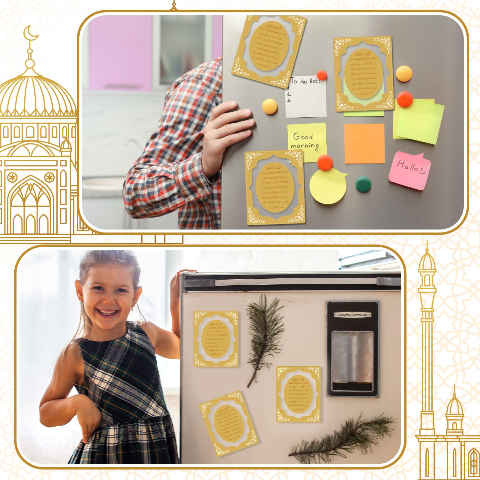 Xuhal 16 Sets Eid Magnets for Guests DIY Ramadan Eid Mubarak Gifts Bulk Acrylic Soft Fridge Magnetic Stickers Decoration for Refrigerator Muslim Islamic Wedding Birthday Party Favors