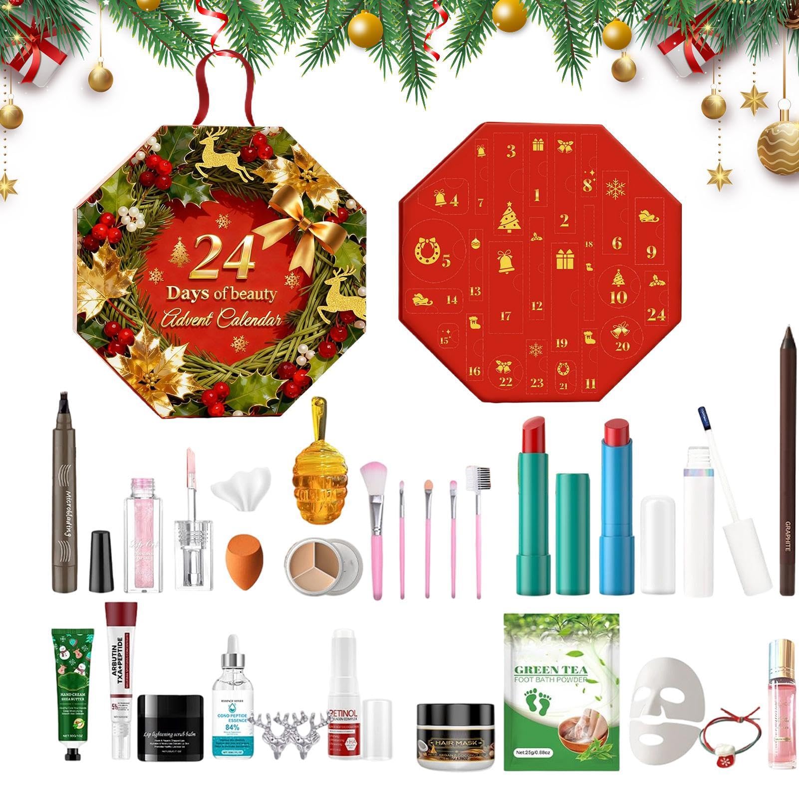 Calendario de Adviento de Belleza Set Festivo de Cosméticos y Cuidado de la