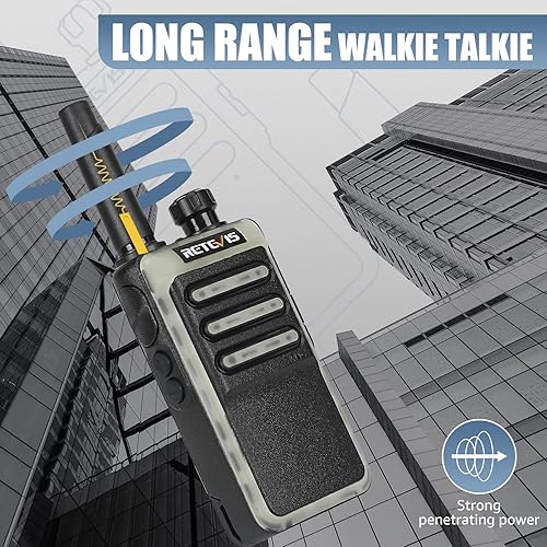 Miniatura 7 de Retevis RB66 Radios bidireccionales FRS portátiles, Walkie Talkies de carga rápida con auricular y juego de micrófono, base de carga USB-C, radio
