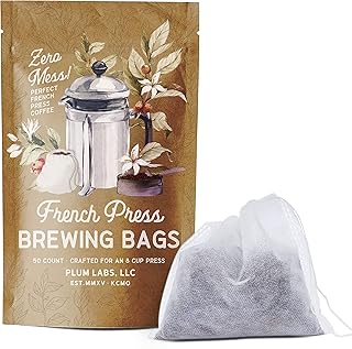 The Original French Press Brewing Bags - 50 Easy Fill Fine Mesh Disposable Coffee Filters For Your French Press Coffee Mak...