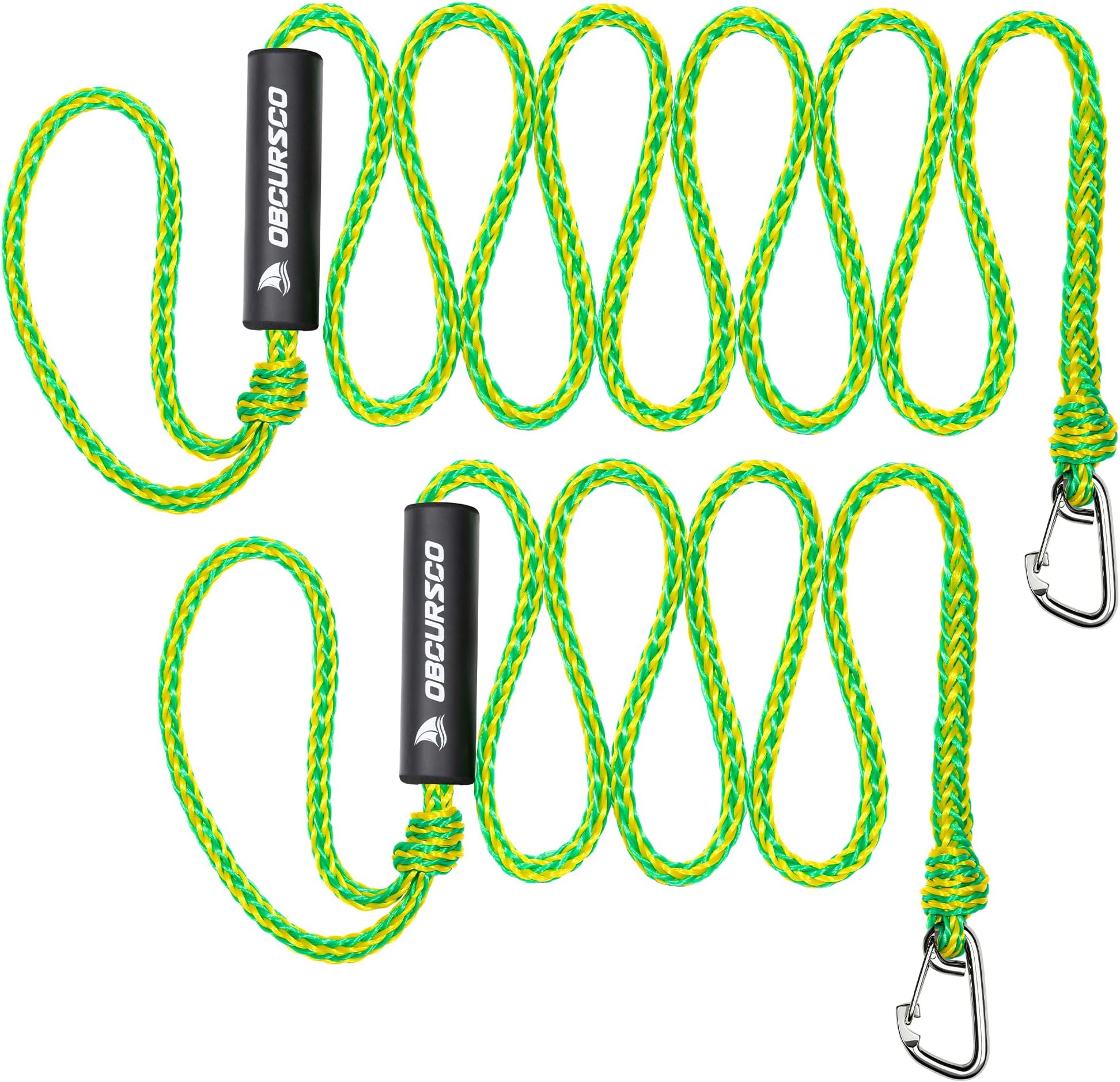 Obcursco Premium PWC Dock Lines Heavy Duty Braided Line Marine Rope Ideal for Jet skiwatercraft Boat Kayaking Marine Sets of Two Ropes 1/2 Inch Diameter x 7ft & 14ft Lengths.
