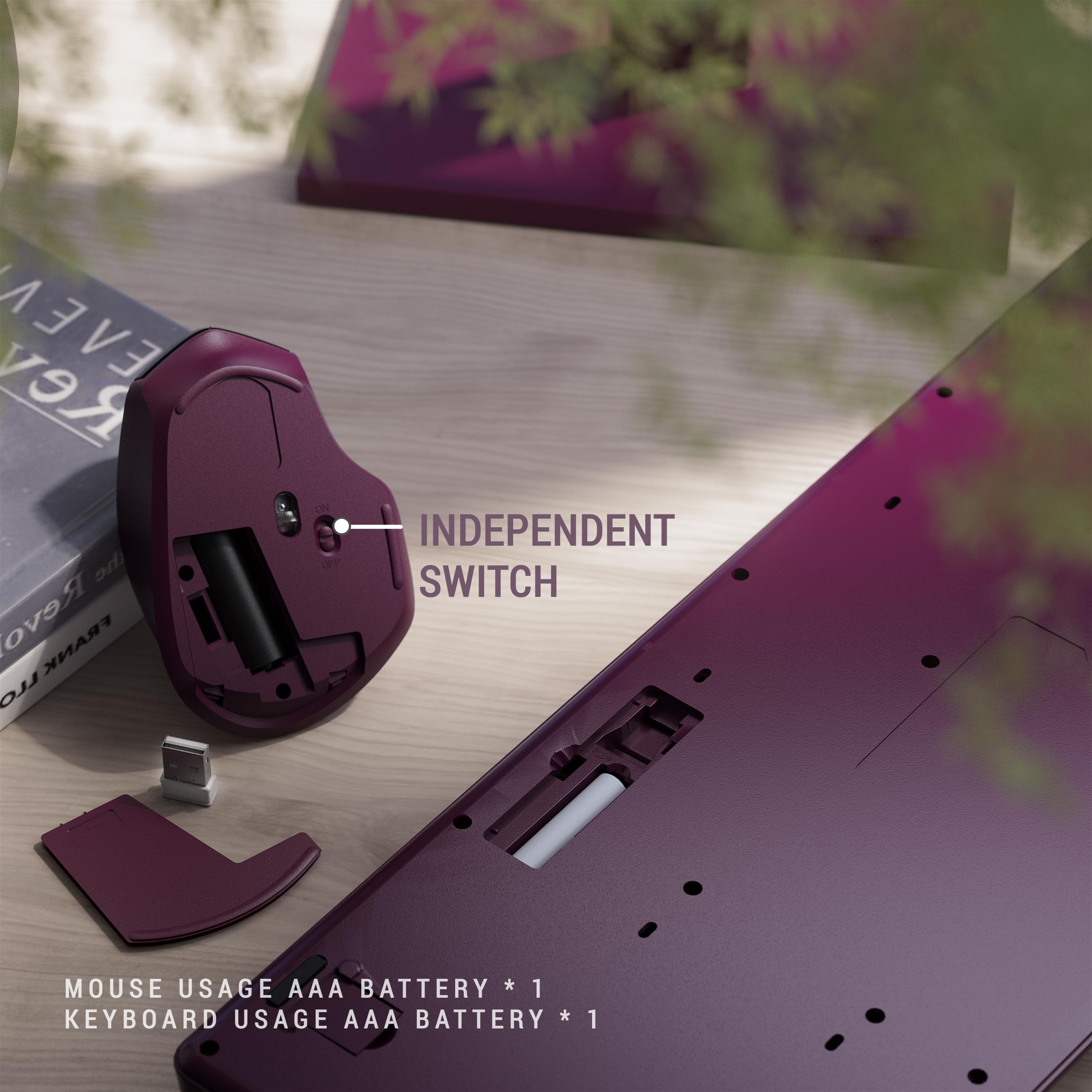 MPTOG Combinazione di tastiera e mouse ergonomici con poggiapolsi, chipset BK, tastiera e mouse da ufficio colorati di dimensioni standard, pulsante di accensione, ricevitore USB per PC portatile